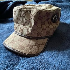 Vintage Military Gucci Hat - Size XL, Tan/Brown